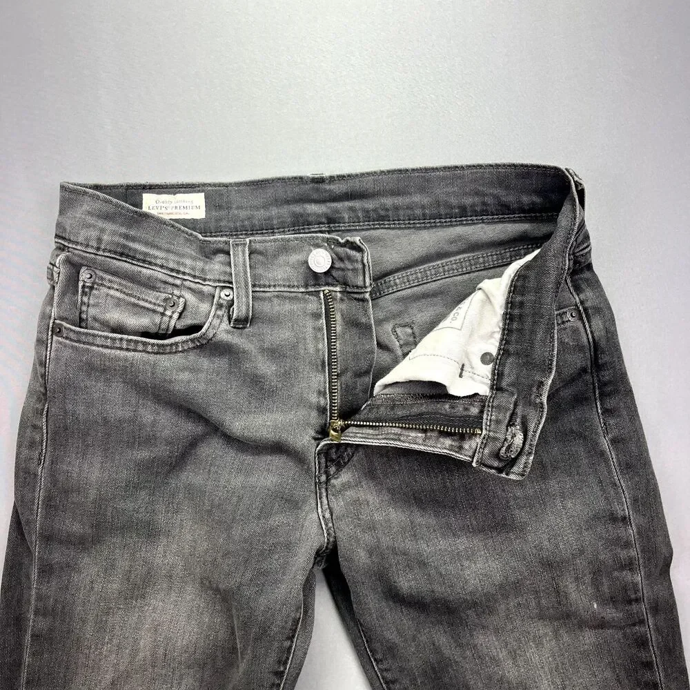 Levi's Premium‎ 511 Slim Fit Jeans Stretch Gray/Black Men's Tag Size 29x30 Fade